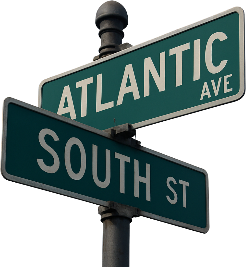 AJ's Location Sign